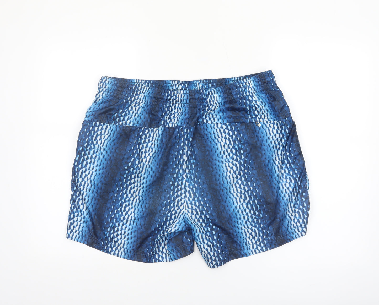 Calvin Klein Men's Blue Geometric Swim Shorts XL Drawstring Quick Dry