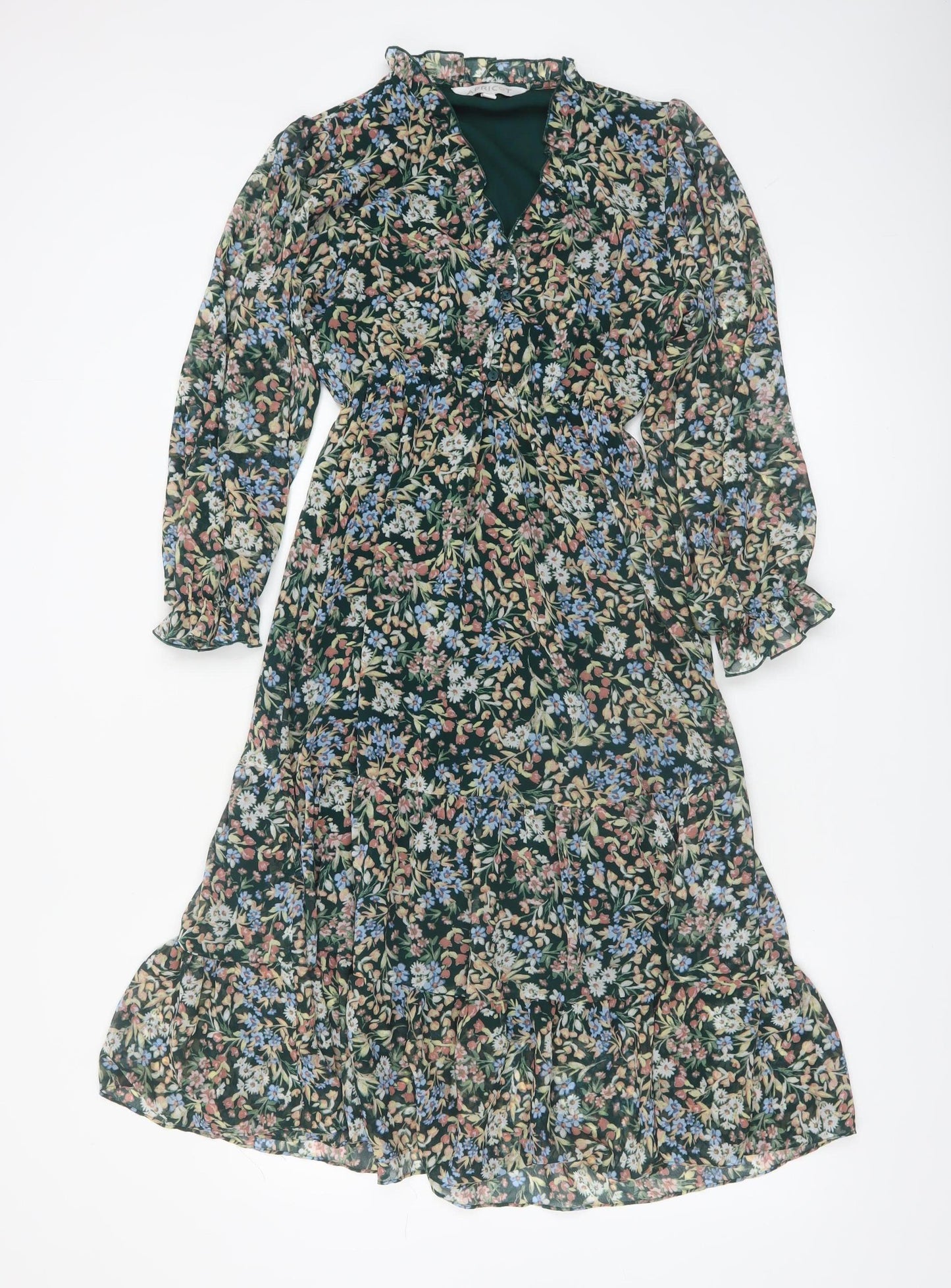 Apricot Women’s Multicoloured Floral Midi Wrap Dress Size 8