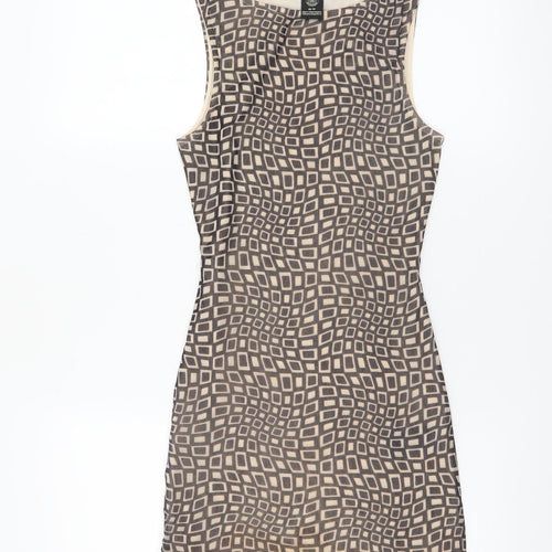 Urban Outfitters Women Beige XS Bodycon Geometric Short Dress