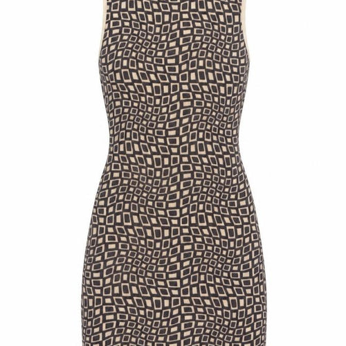 Urban Outfitters Women Beige XS Bodycon Geometric Short Dress