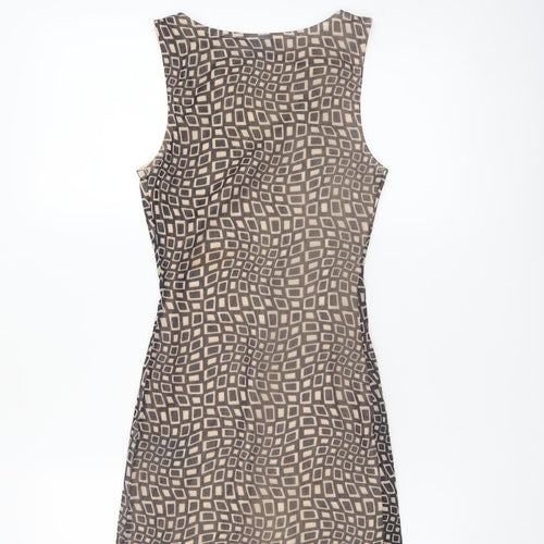 Urban Outfitters Women Beige XS Bodycon Geometric Short Dress