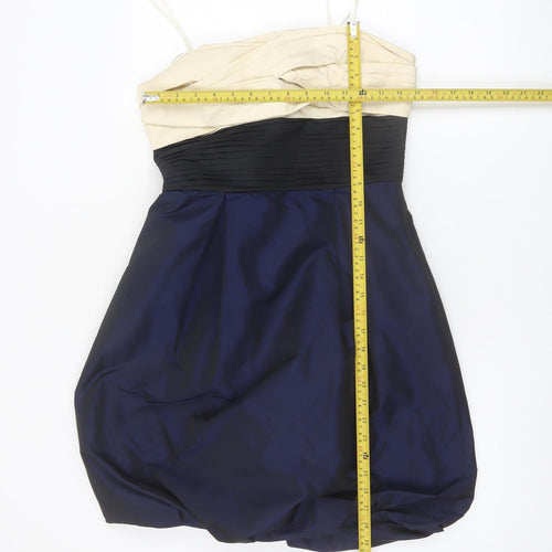 BCBGMAXAZRIA Women's Multicoloured Size 10 Strapless Bubble Hem Dress