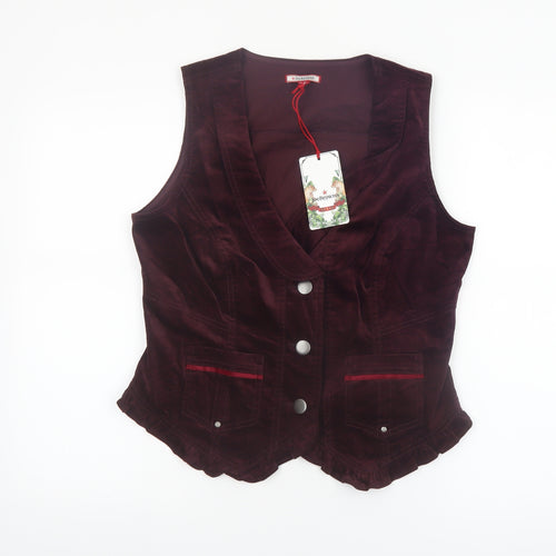 Joe Browns Women's Brown Velvet Sleeveless Vest Blouse UK 12