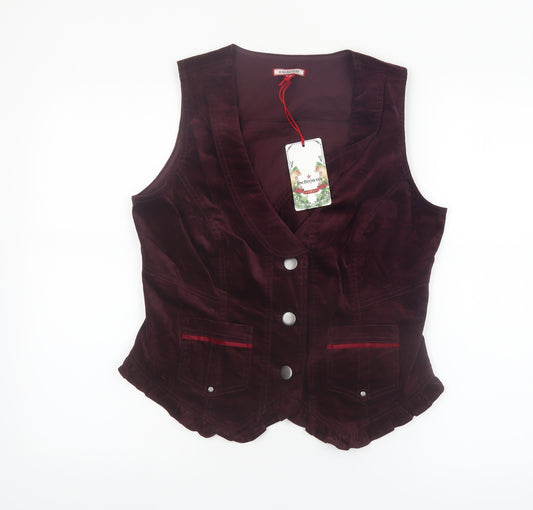 Joe Browns Women's Brown Velvet Sleeveless Vest Blouse UK 12
