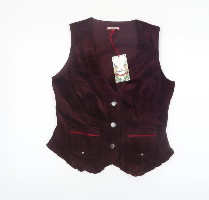 Joe Browns Women's Brown Velvet Sleeveless Vest Blouse UK 12