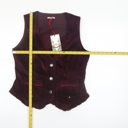 Joe Browns Women's Brown Velvet Sleeveless Vest Blouse UK 12