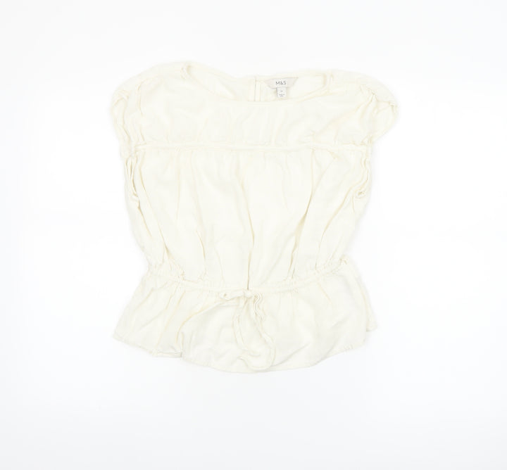 Marks and Spencer Women’s Ivory Sleeveless Tunic Blouse Size 10