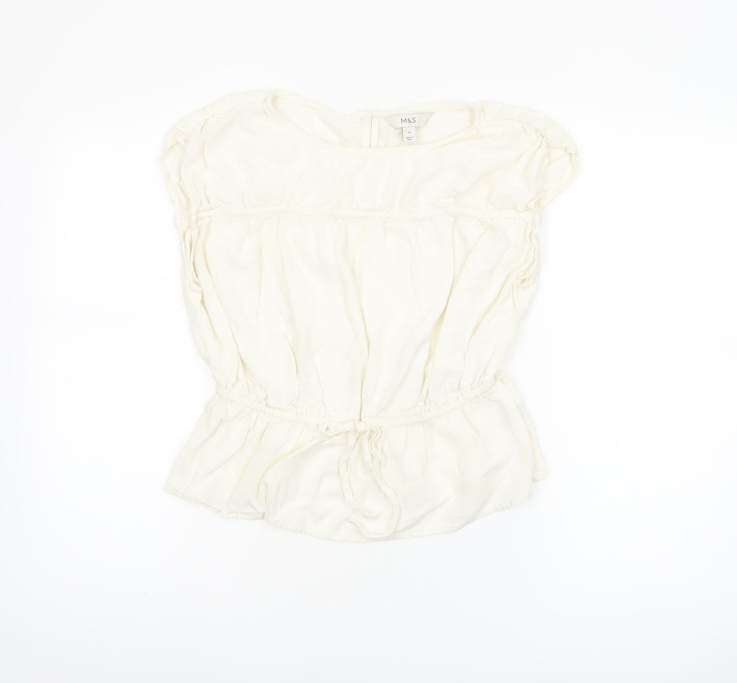 Marks and Spencer Women’s Ivory Sleeveless Tunic Blouse Size 10