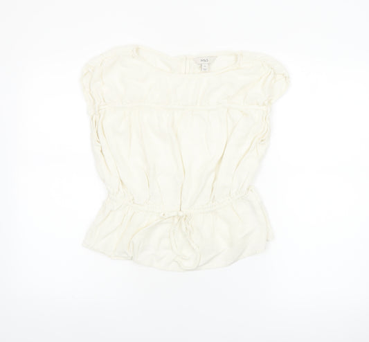 Marks and Spencer Women’s Ivory Sleeveless Tunic Blouse Size 10