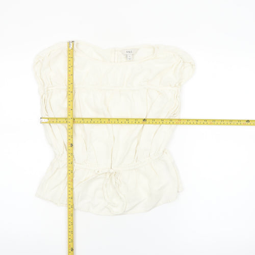 Marks and Spencer Women’s Ivory Sleeveless Tunic Blouse Size 10