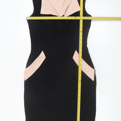 Diva Catwalk Women's Black Sheath Dress Size S Knee Length Sleeveless
