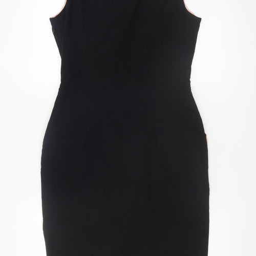 Diva Catwalk Women's Black Sheath Dress Size S Knee Length Sleeveless