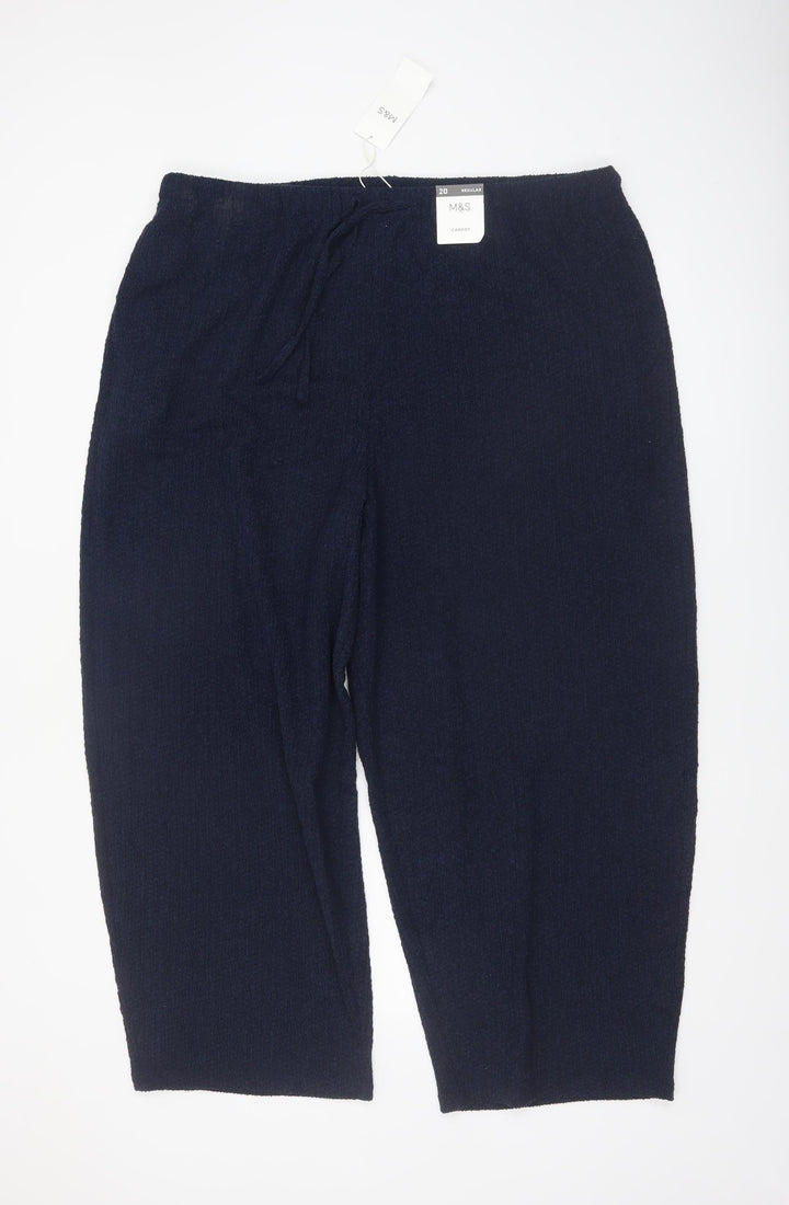 Marks and Spencer Womens Blue Size 20 Carrot Knit Trousers