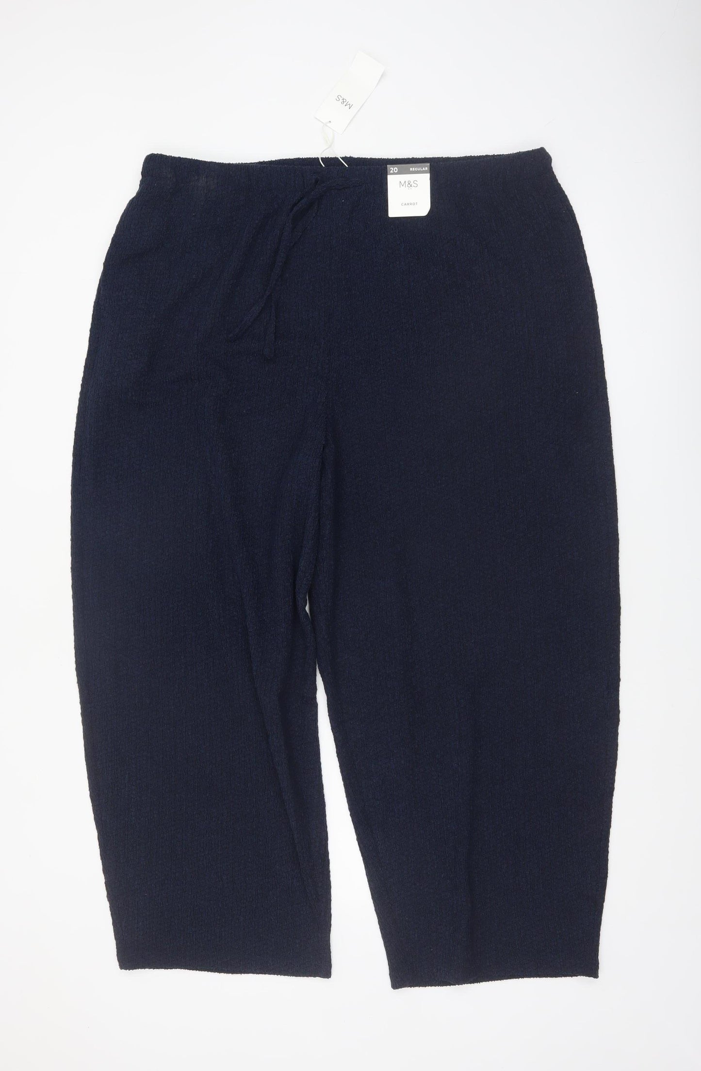 Marks and Spencer Womens Blue Size 20 Carrot Knit Trousers