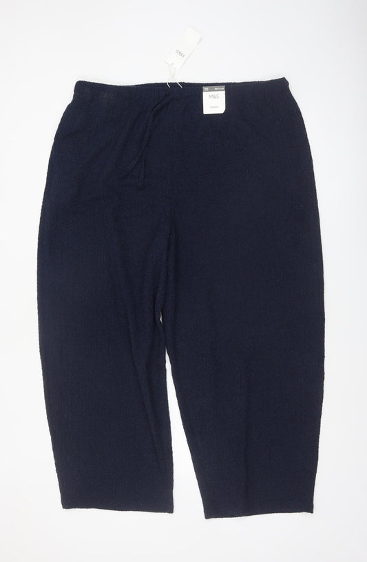 Marks and Spencer Womens Blue Size 20 Carrot Knit Trousers