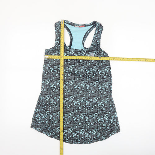 Elle Sport Women's Blue Geometric Racerback Tank Top Size 10