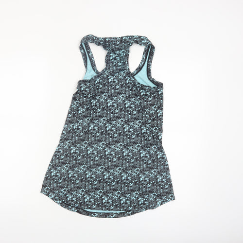 Elle Sport Women's Blue Geometric Racerback Tank Top Size 10