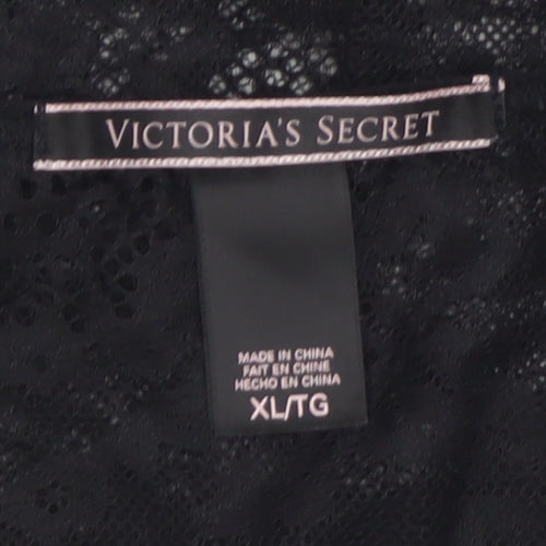 Victoria's Secret Women's Black Lace Long Sleeve Bodysuit XL
