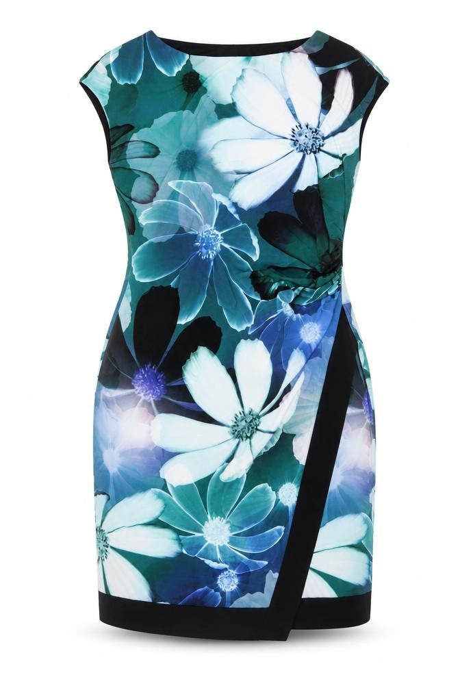 Debenhams Women’s Blue Floral Bodycon Dress Size 14 Sleeveless