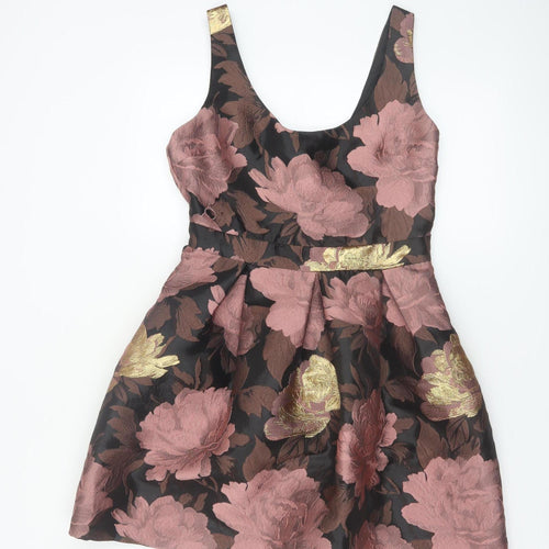 Miss Selfridge Women's Multicoloured Floral Fit & Flare Dress Size 12