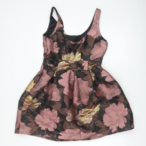 Miss Selfridge Women's Multicoloured Floral Fit & Flare Dress Size 12
