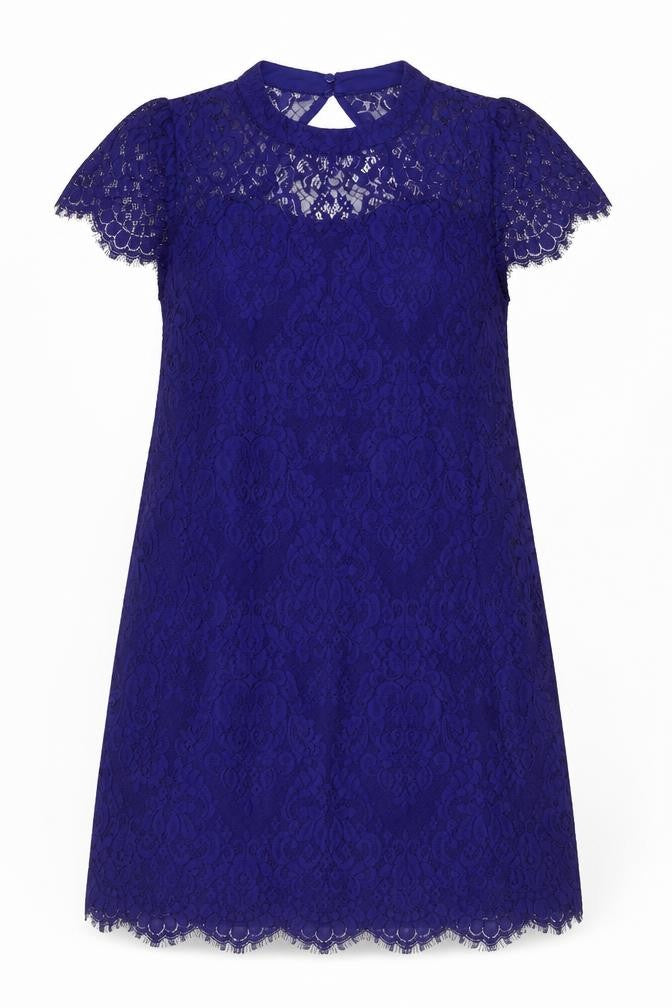 Monsoon Women’s Blue Lace Shift Dress Size 18 Elegant Formal