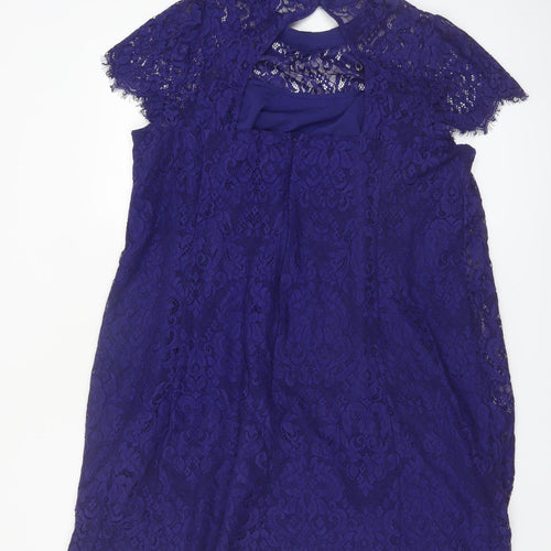 Monsoon Women’s Blue Lace Shift Dress Size 18 Elegant Formal