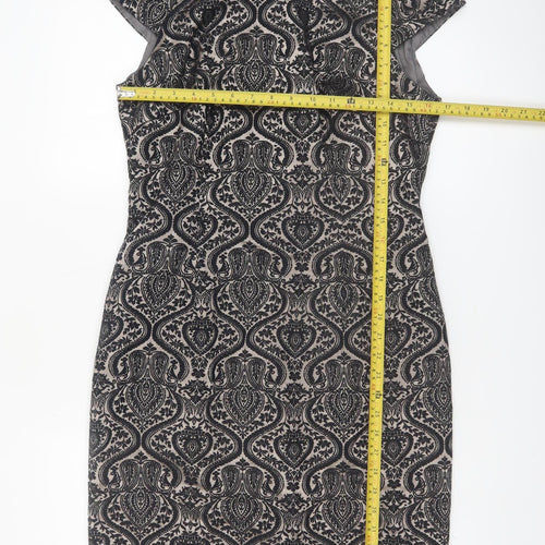 Next Women’s Black Geometric Sheath Dress Size 14
