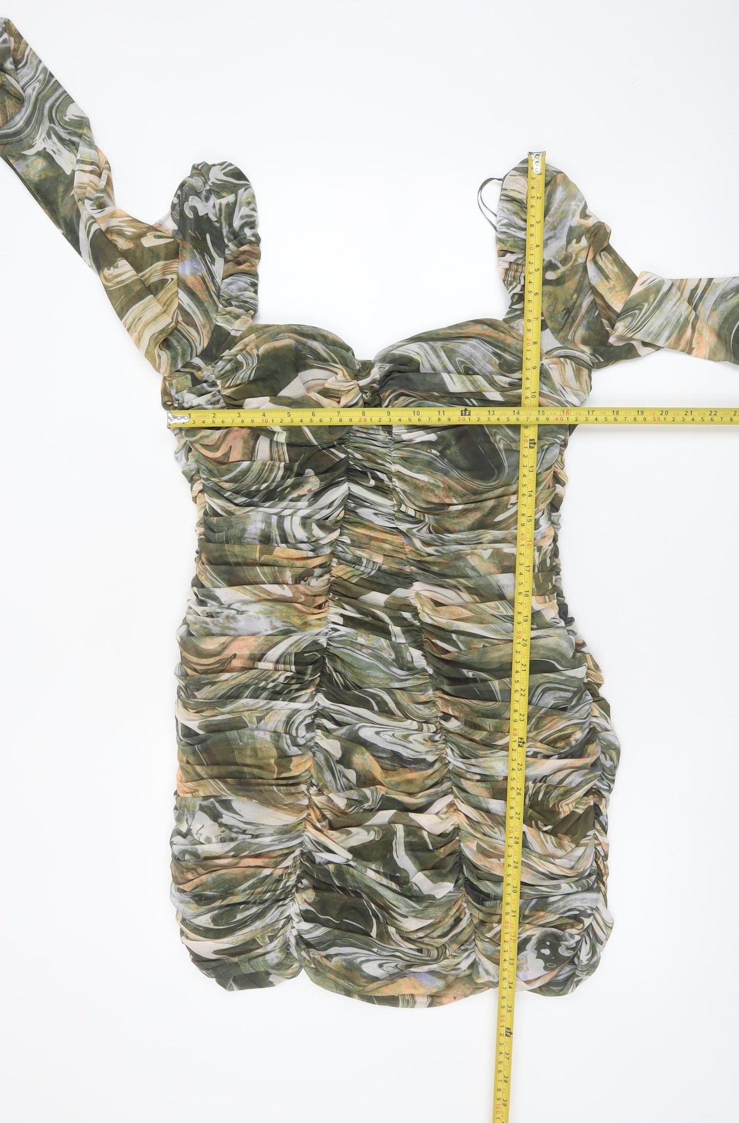 Zara Women Multicoloured Size 18 Ruched Bodycon Dress