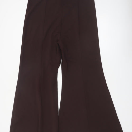River Island Women Brown Flared Stretch Ponte Trousers Size 18