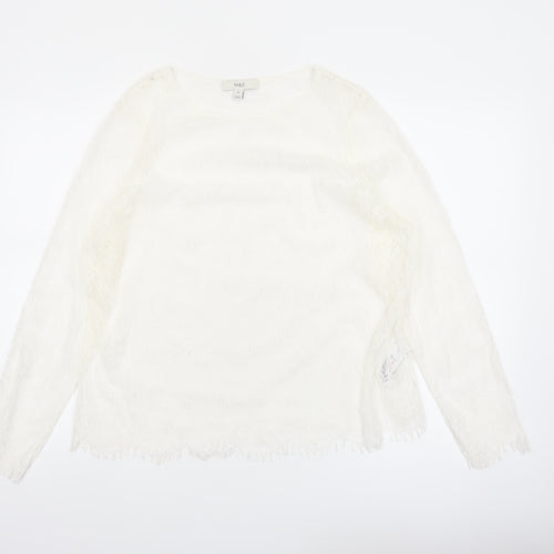 Marks and Spencer Women Ivory Lace Long Sleeve Blouse Size 16