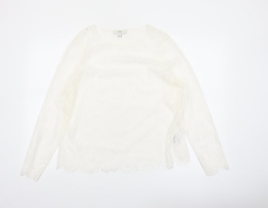 Marks and Spencer Women Ivory Lace Long Sleeve Blouse Size 16