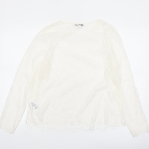 Marks and Spencer Women Ivory Lace Long Sleeve Blouse Size 16