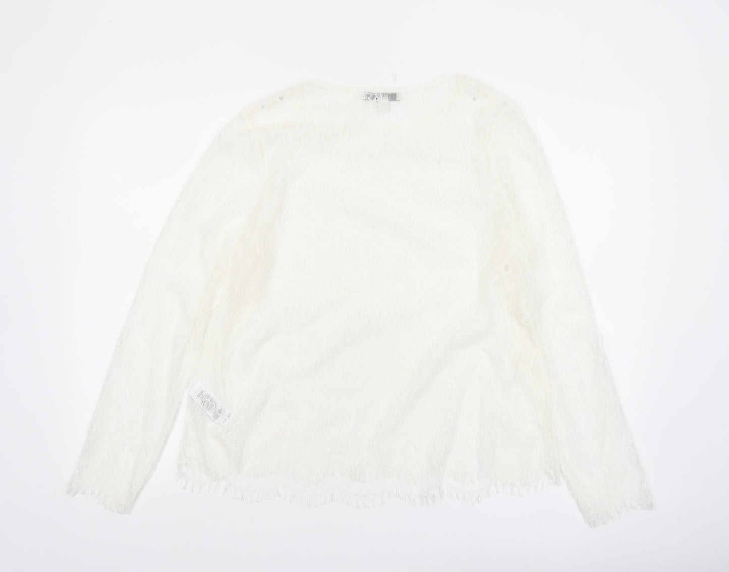 Marks and Spencer Women Ivory Lace Long Sleeve Blouse Size 16