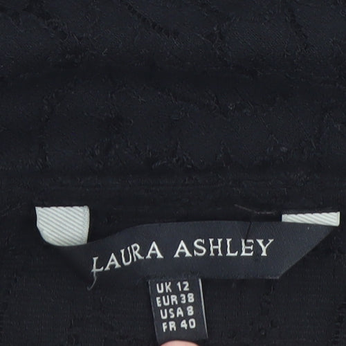 Laura Ashley Women's Black Lace Tunic Blouse UK 12