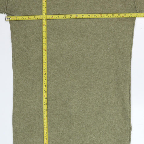 MNG Women’s Green Knit Jumper Dress Size S Long Sleeve Midi