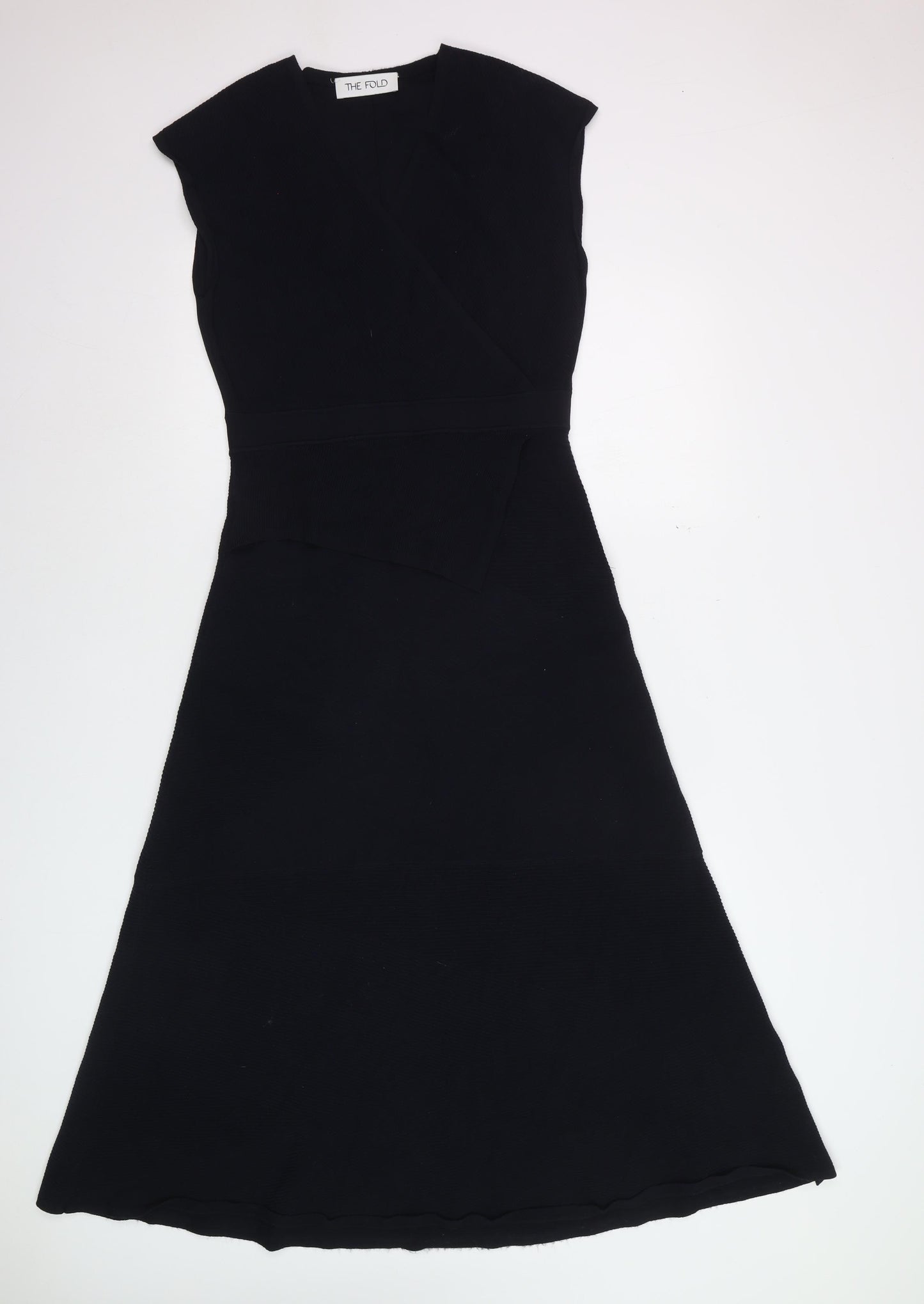 The Fold Women's Black Fit & Flare Sleeveless Knee Length Dress Size 8