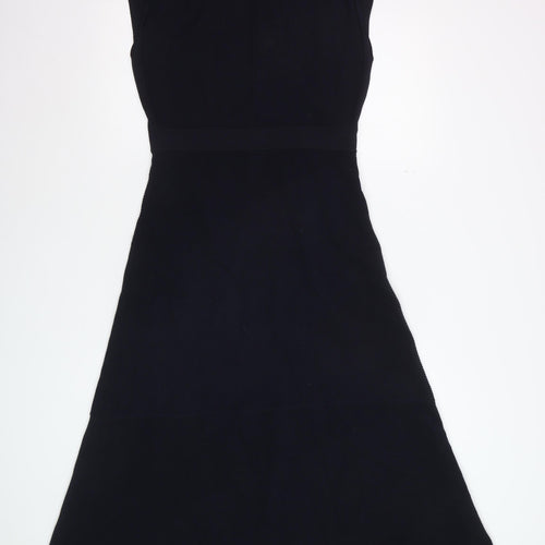 The Fold Women's Black Fit & Flare Sleeveless Knee Length Dress Size 8
