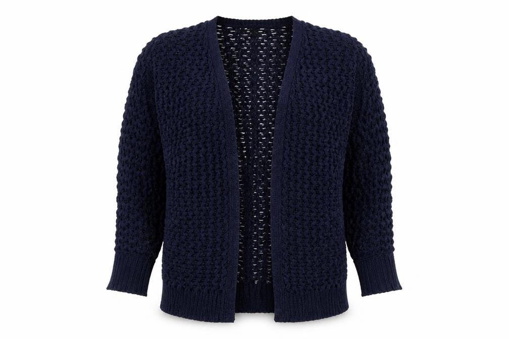 Forever 21 Women’s Blue Open-Knit Long Sleeve Cardigan Size S