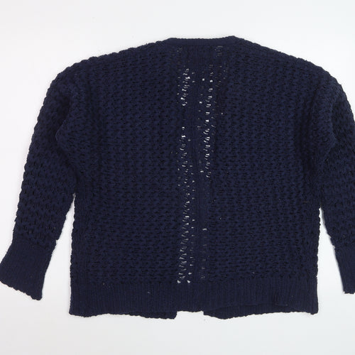Forever 21 Women’s Blue Open-Knit Long Sleeve Cardigan Size S
