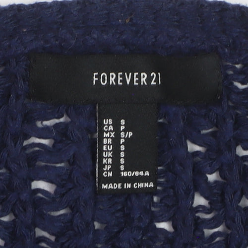 Forever 21 Women’s Blue Open-Knit Long Sleeve Cardigan Size S