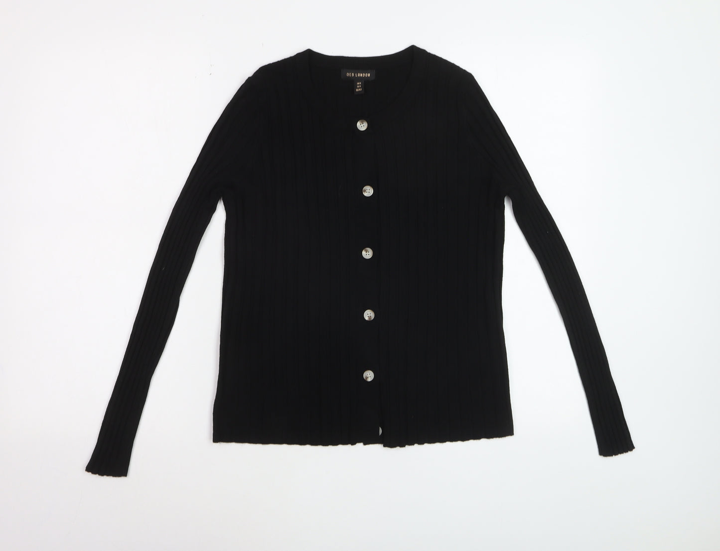 QED London Women's Black Knit Button Cardigan Size S