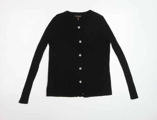 QED London Women's Black Knit Button Cardigan Size S