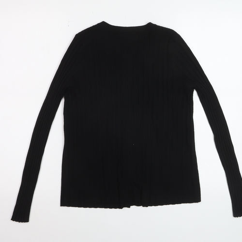 QED London Women's Black Knit Button Cardigan Size S