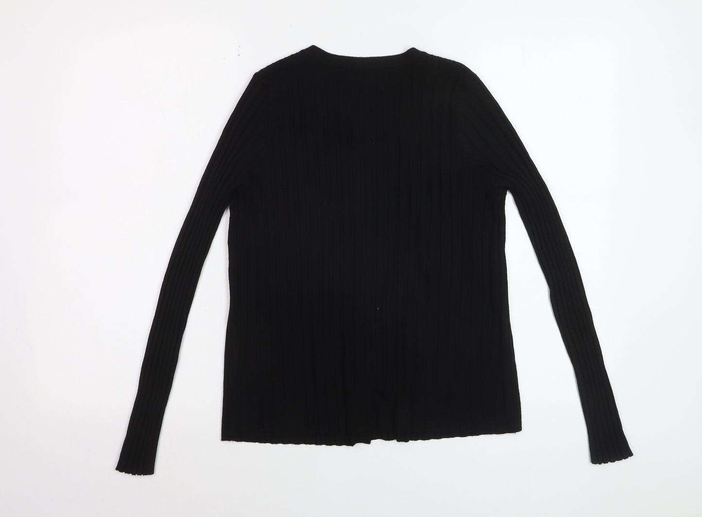 QED London Women's Black Knit Button Cardigan Size S