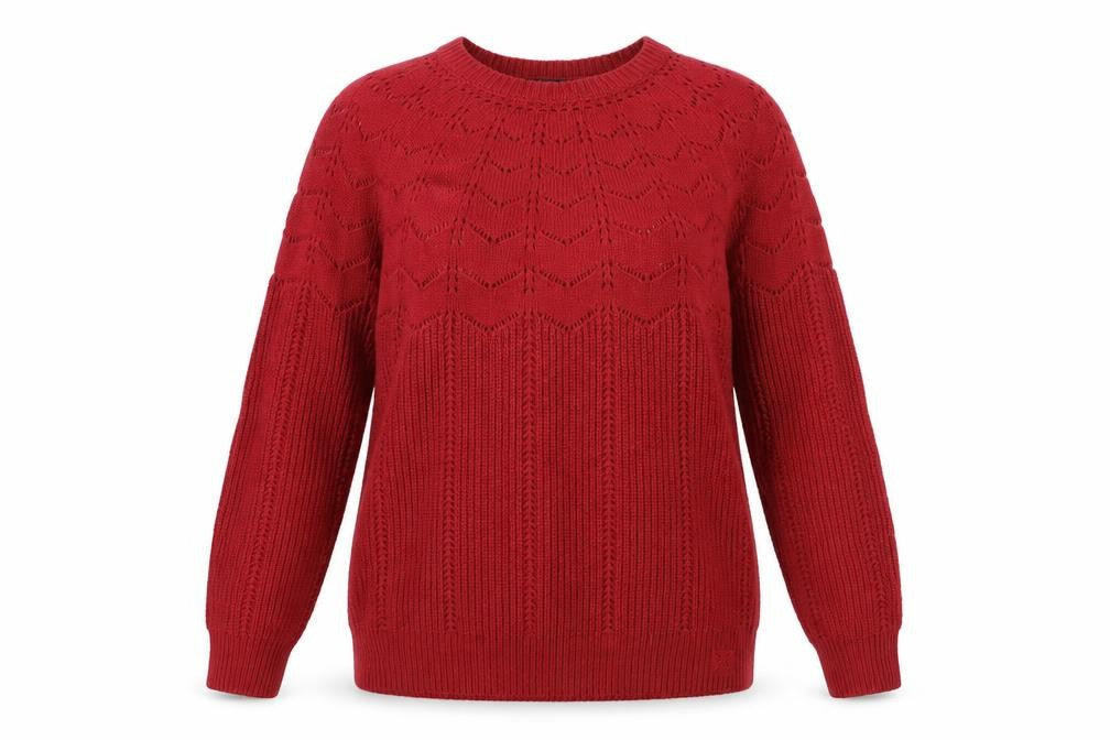 Crew Clothing Company Womens Red Knit Jumper Size 14 Wool Blend