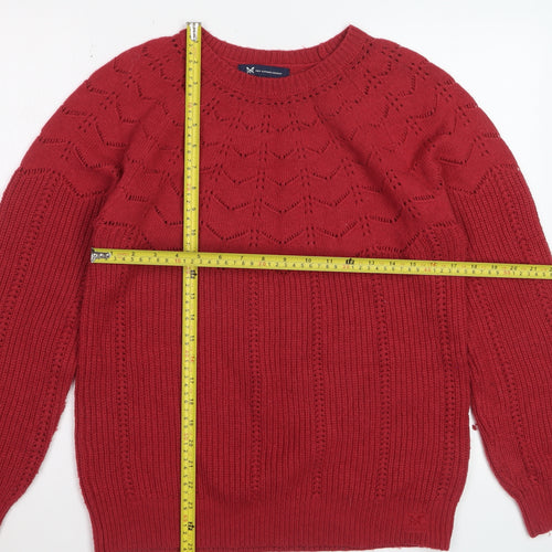 Crew Clothing Company Womens Red Knit Jumper Size 14 Wool Blend
