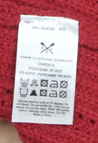 Crew Clothing Company Womens Red Knit Jumper Size 14 Wool Blend