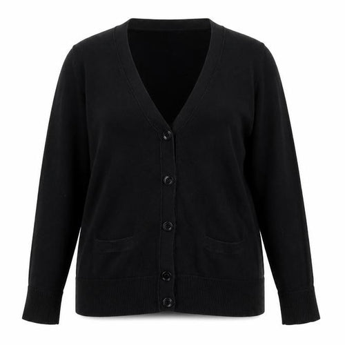 Tommy Hilfiger Women’s Black Cotton Cardigan XL V-Neck Knit
