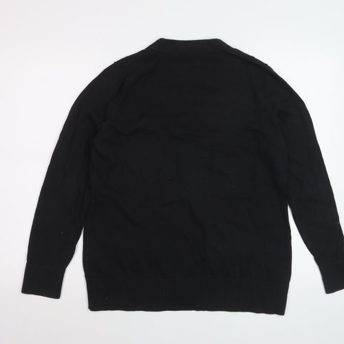 Tommy Hilfiger Women’s Black Cotton Cardigan XL V-Neck Knit